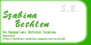 szabina bethlen business card